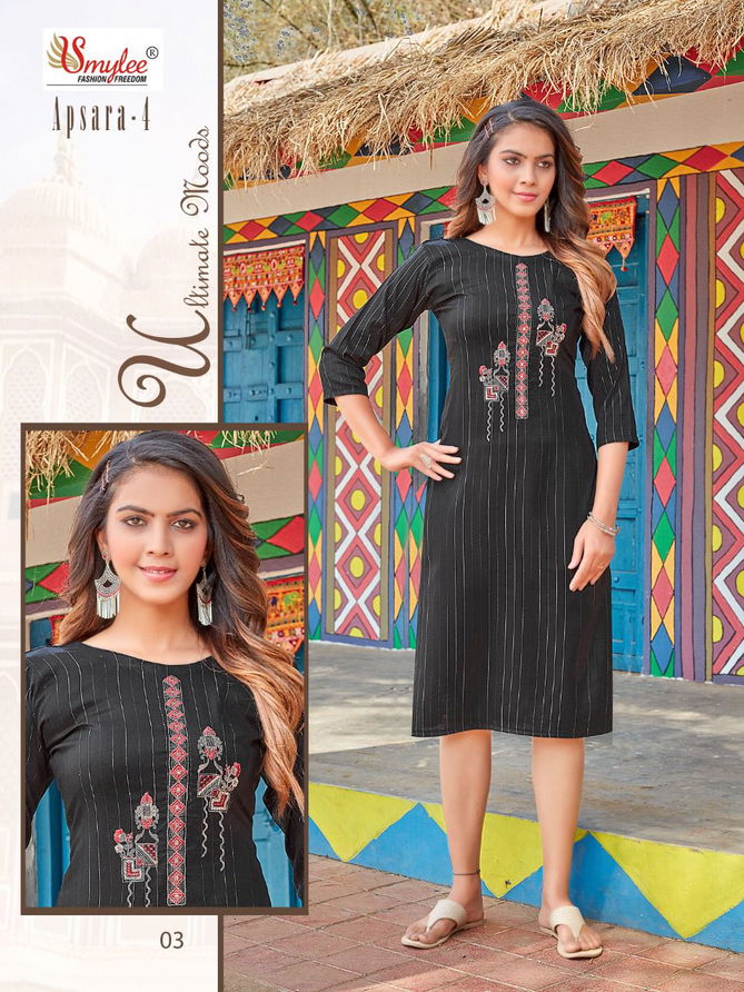 Smylee Apsara 4 New Ethnic Wear Designer Heavy Lurex Latest Kurti Collection